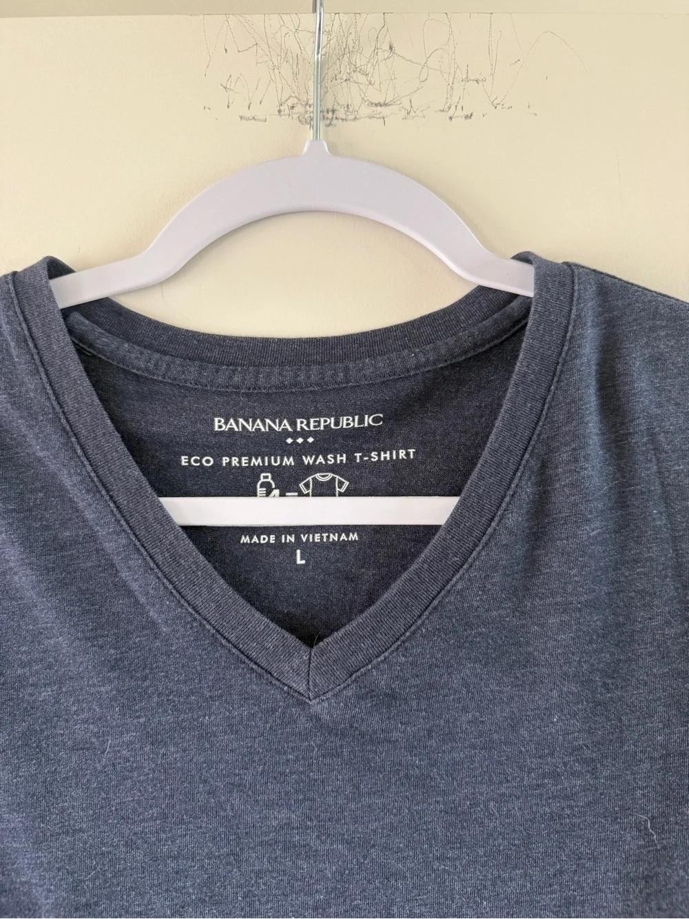Banana Republic Men's V-Neck Tee Trio - Red, Light Blue, Navy